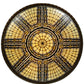 Meyda Lighting Fleur-de-lis 65165 45" 14-Light 2-Tier Mahogany Bronze Inverted Pendant Light With Multi-Colored Shade Glass