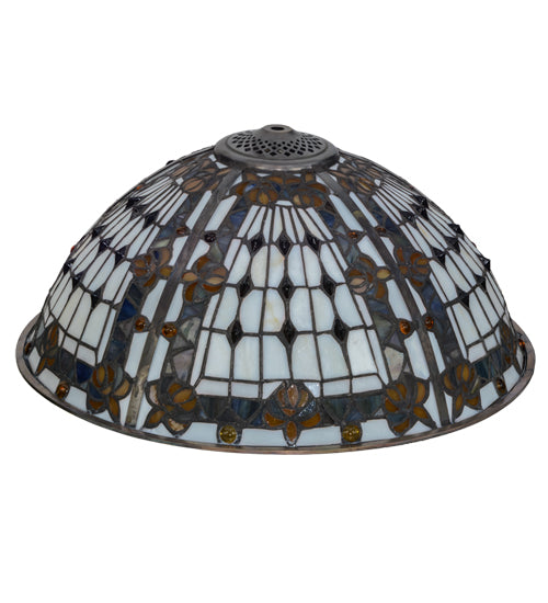 Meyda Lighting Fleur-de-lis 66377 16" Multi-Colored Shade Glass