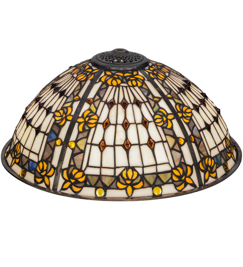 Meyda Lighting Fleur-de-lis 66377 16" Multi-Colored Shade Glass