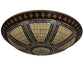 Meyda Lighting Fleur-de-lis 80" 12-Light Copper Vein & Gold Flush Mount Light With Multi-Colored Stained Shade Glass