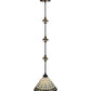 Meyda Lighting Fleur-de-lite 12" Copper Vein & Gold Pendant Light With Multi-Colored Shade Glass