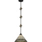 Meyda Lighting Fleur-de-lite 12" Copper Vein & Gold Pendant Light With Multi-Colored Shade Glass