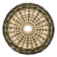Meyda Lighting Fleur-de-lite 12" Copper Vein & Gold Pendant Light With Multi-Colored Shade Glass