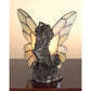 Meyda Lighting Floating Fairy 8" Mahogany Bronze Accent Table Lamp With Beige Iridescent Shade Glass