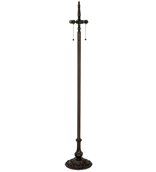 Meyda Lighting Floral 60" 3-Light Mahogany Bronze Floor Lamp Base