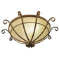 Meyda Lighting Florentine 24" 2-Light Pompeii Gold Flush Mount Light With Beige Sahara Taupe Idalight Shade