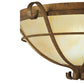 Meyda Lighting Florentine 24" 2-Light Pompeii Gold Flush Mount Light With Beige Sahara Taupe Idalight Shade