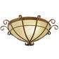 Meyda Lighting Florentine 24" 2-Light Pompeii Gold Flush Mount Light With Beige Sahara Taupe Idalight Shade