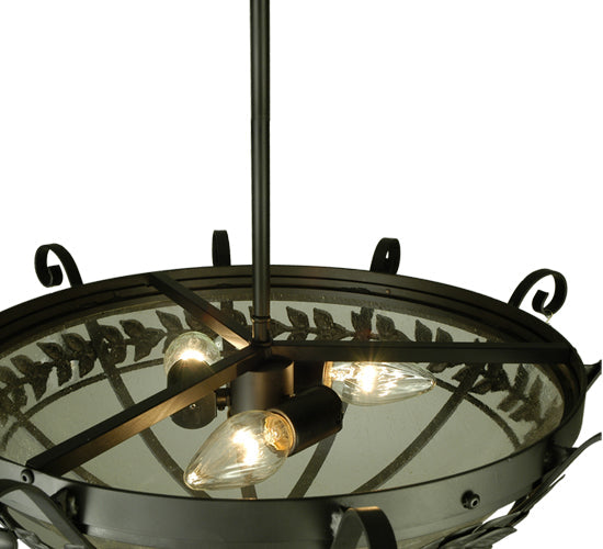 Meyda Lighting Florentine 24" 3-Light Blackwash Semi-flush Mount Ceiling Light With Clear Seeded Shade Glass