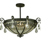 Meyda Lighting Florentine 24" 3-Light Blackwash Semi-flush Mount Ceiling Light With Clear Seeded Shade Glass