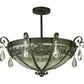 Meyda Lighting Florentine 24" 3-Light Blackwash Semi-flush Mount Ceiling Light With Clear Seeded Shade Glass
