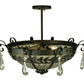 Meyda Lighting Florentine 24" 3-Light Blackwash Semi-flush Mount Ceiling Light With Clear Seeded Shade Glass