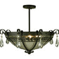 Meyda Lighting Florentine 24" 3-Light Blackwash Semi-flush Mount Ceiling Light With Clear Seeded Shade Glass