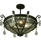 Meyda Lighting Florentine 24" 3-Light Blackwash Semi-flush Mount Ceiling Light With Clear Seeded Shade Glass