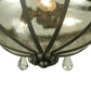 Meyda Lighting Florentine 24" 3-Light Blackwash Semi-flush Mount Ceiling Light With Clear Seeded Shade Glass