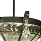 Meyda Lighting Florentine 24" 3-Light Blackwash Semi-flush Mount Ceiling Light With Clear Seeded Shade Glass
