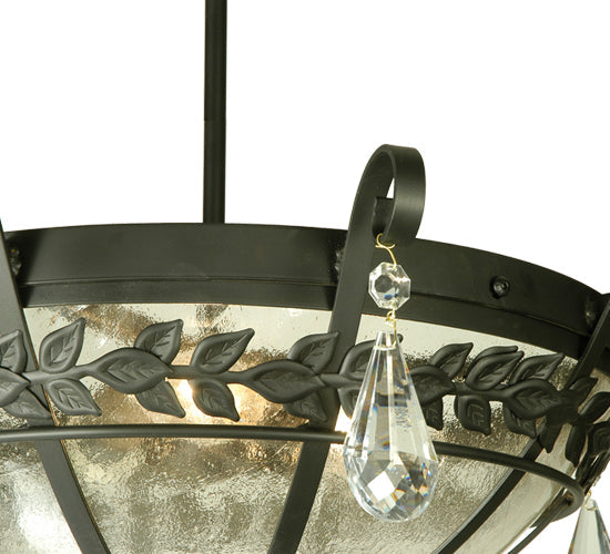 Meyda Lighting Florentine 24" 3-Light Blackwash Semi-flush Mount Ceiling Light With Clear Seeded Shade Glass