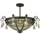 Meyda Lighting Florentine 24" 3-Light Blackwash Semi-flush Mount Ceiling Light With Clear Seeded Shade Glass