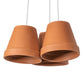 Meyda Lighting Flower Pot 20" 3-Light Matte White Pendant Light With Brown Terracotta Shade