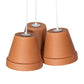 Meyda Lighting Flower Pot 20" 3-Light Matte White Pendant Light With Brown Terracotta Shade