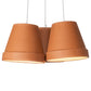 Meyda Lighting Flower Pot 20" 3-Light Matte White Pendant Light With Brown Terracotta Shade