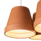 Meyda Lighting Flower Pot 20" 3-Light Matte White Pendant Light With Brown Terracotta Shade