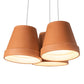 Meyda Lighting Flower Pot 20" 3-Light Matte White Pendant Light With Brown Terracotta Shade