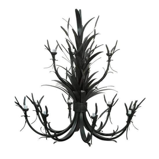 Meyda Lighting Flowering Wheat 52" 12-Light Timeless Bronze Over Wrought Iron Chandelier