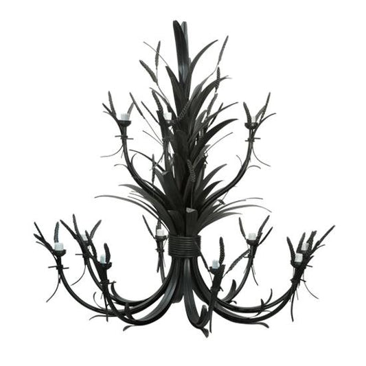 Meyda Lighting Flowering Wheat 52" 12-Light Timeless Bronze Over Wrought Iron Chandelier
