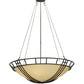 Meyda Lighting Flowing Cross 48" 6-Light Copper Rust Inverted Pendant Light With Botticino Idalight Shade