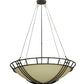 Meyda Lighting Flowing Cross 48" 6-Light Copper Rust Inverted Pendant Light With Botticino Idalight Shade