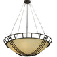 Meyda Lighting Flowing Cross 48" 6-Light Copper Rust Inverted Pendant Light With Botticino Idalight Shade