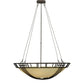 Meyda Lighting Flowing Cross 48" 6-Light Copper Rust Inverted Pendant Light With Botticino Idalight Shade