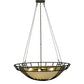 Meyda Lighting Flowing Cross 48" 6-Light Copper Rust Inverted Pendant Light With Botticino Idalight Shade