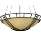 Meyda Lighting Flowing Cross 48" 6-Light Copper Rust Inverted Pendant Light With Botticino Idalight Shade