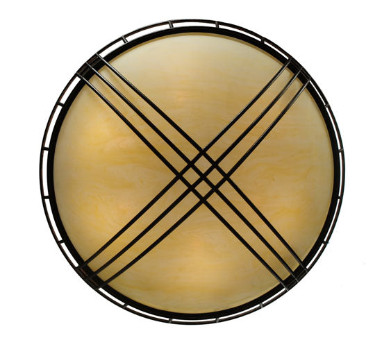Meyda Lighting Flowing Cross 48" 6-Light Copper Rust Inverted Pendant Light With Botticino Idalight Shade