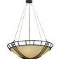 Meyda Lighting Flowing Cross 48" 6-Light Copper Rust Inverted Pendant Light With Botticino Idalight Shade