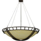 Meyda Lighting Flowing Cross 60" 12-Light Copper Rust Inverted Pendant Light With Provostone Idalight Shade