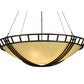Meyda Lighting Flowing Cross 60" 12-Light Copper Rust Inverted Pendant Light With Provostone Idalight Shade
