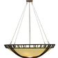 Meyda Lighting Flowing Cross 60" 12-Light Copper Rust Inverted Pendant Light With Provostone Idalight Shade