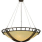 Meyda Lighting Flowing Cross 60" 12-Light Copper Rust Inverted Pendant Light With Provostone Idalight Shade