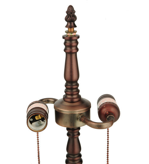 Meyda Lighting Fluted 14" 2-Light Mahogany Bronze Table Lamp Base