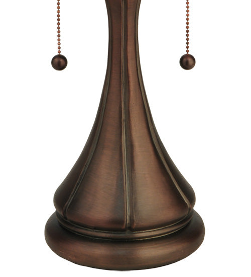 Meyda Lighting Fluted 14" 2-Light Mahogany Bronze Table Lamp Base