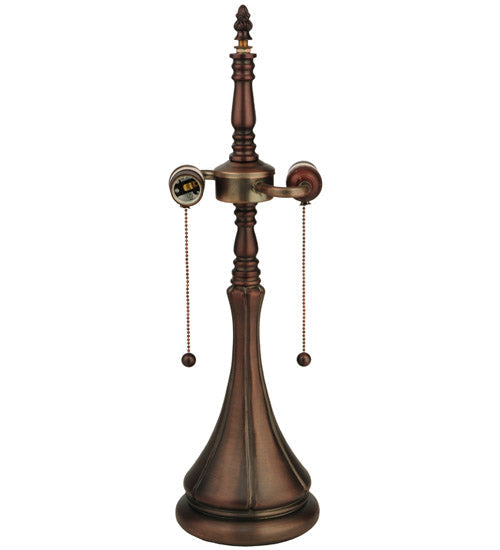 Meyda Lighting Fluted 14" 2-Light Mahogany Bronze Table Lamp Base