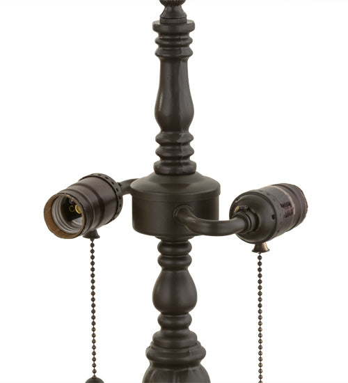 Meyda Lighting Fluted 23" 2-Light Mahogany Bronze Table Lamp Base