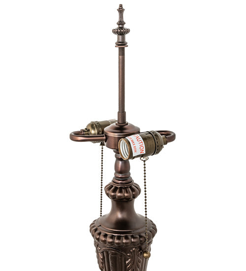 Meyda Lighting Fluted 26" 2-Light Mahogany Bronze Table Lamp Base