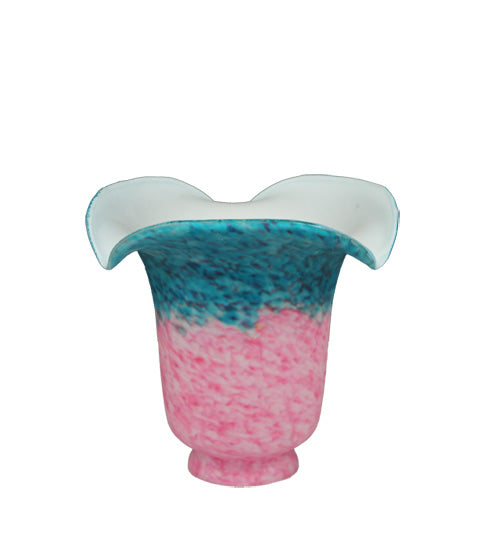 Meyda Lighting Fluted 6" Pink & Teal Shade Glass