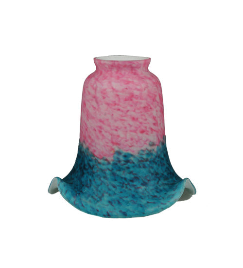Meyda Lighting Fluted 6" Pink & Teal Shade Glass