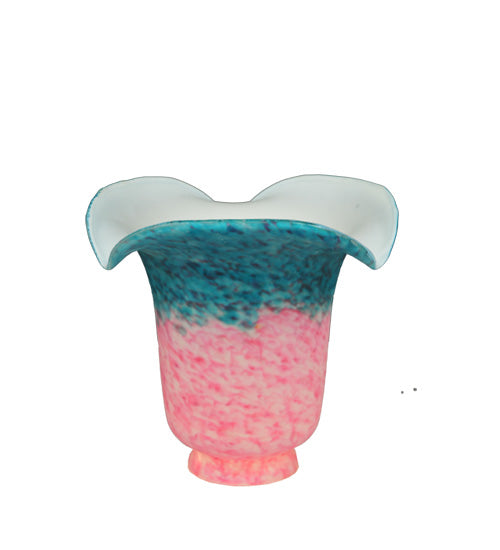 Meyda Lighting Fluted 6" Pink & Teal Shade Glass