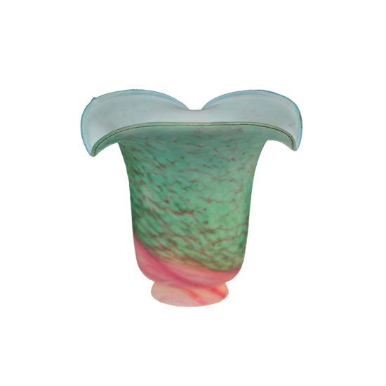 Meyda Lighting Fluted 6" Pink and Green Shade Glass